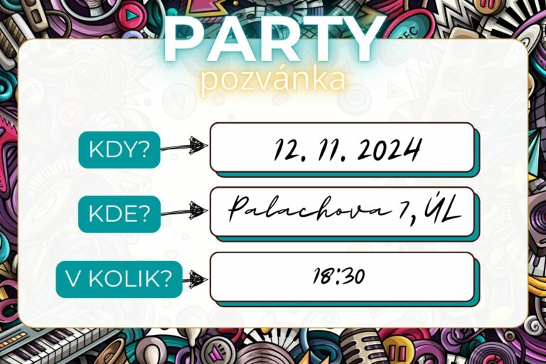 vyplněná party pozvánka