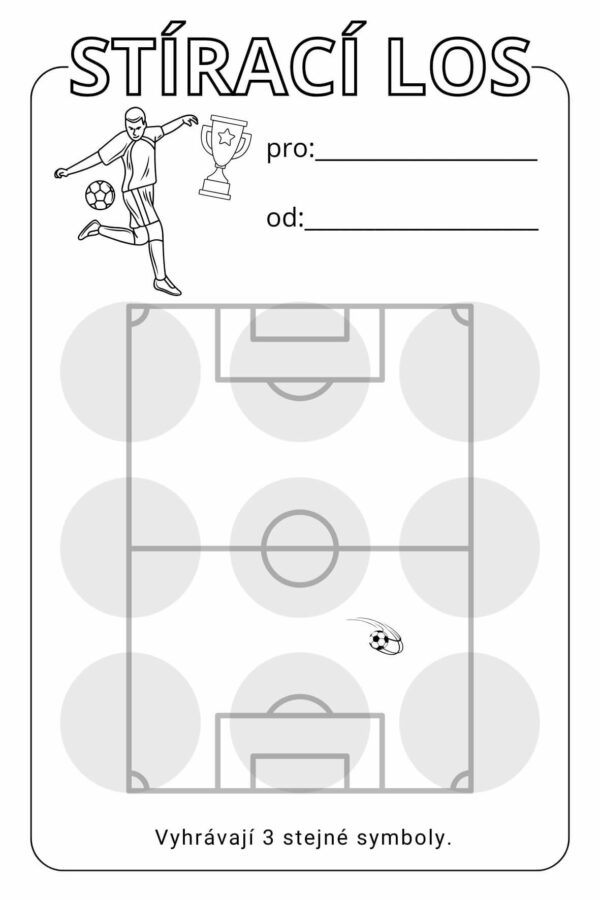 diy stírací los, fotbal